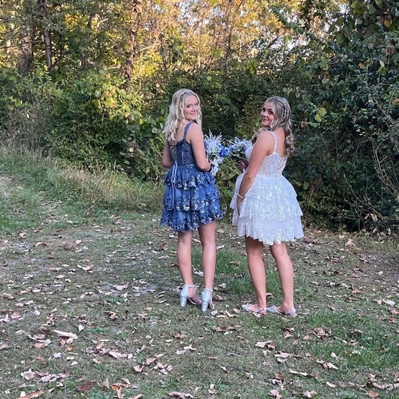 Blue Sequin hoco dress - Picture 2 of 4